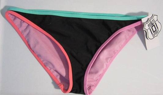 NWT Route 101 S Sport Neon Pipeline Cheeky Bikini Swim Bottoms #93240