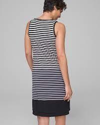 NWT Soma M Reversible Black & White Ombre Stripe Swing Short Dress #93253