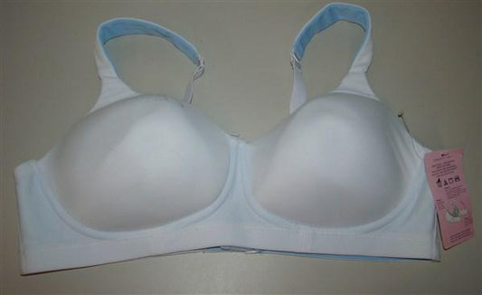 NEW Comfort Choice 40C Reversible Bra Wire Free White Blue #93257