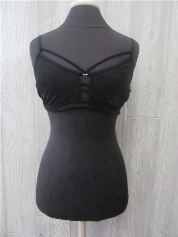NWOT True Craft Black Halter Pullover L Criss Cross Bikini Swim Top #93259