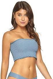 NWT Pilyq LG Cabana Blue Smocked Ruffle Halter & Braided Tenny Bikini 93266