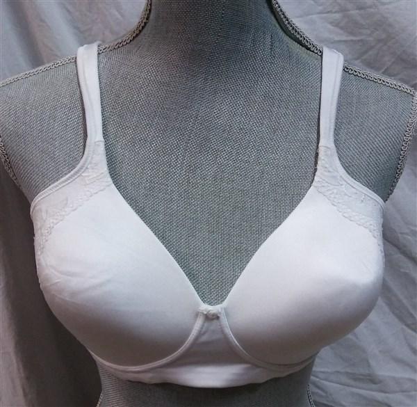 NWOT Bali 40D One Smooth U Lace Wireless Bra 6546 White #93269