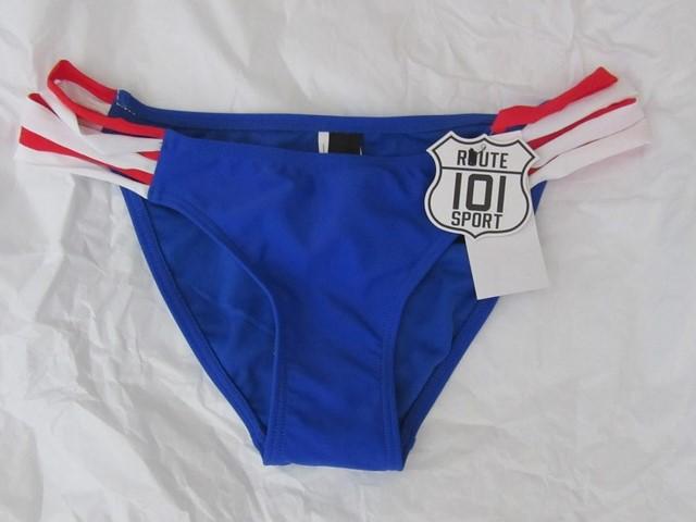 NWT Route 101 Sport 4th Of Swim Strappy S Cheeky Bikini Swim Bottoms #93280
