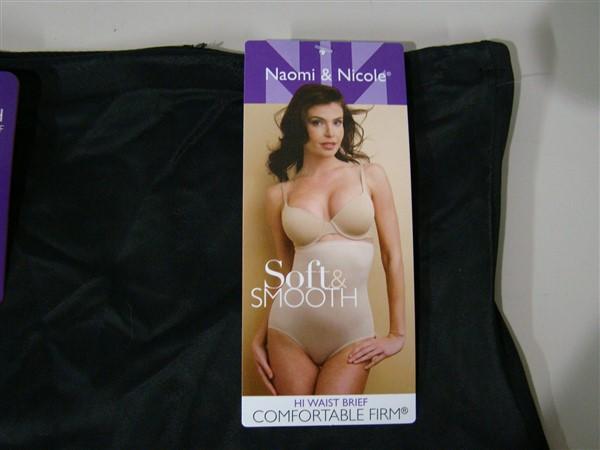 NWT Naomi & Nicole M Soft & Smooth Hi-Waist Brief 775 Black #93294