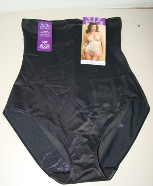 NWT Naomi & Nicole M Soft & Smooth Hi-Waist Brief 775 Black #93294