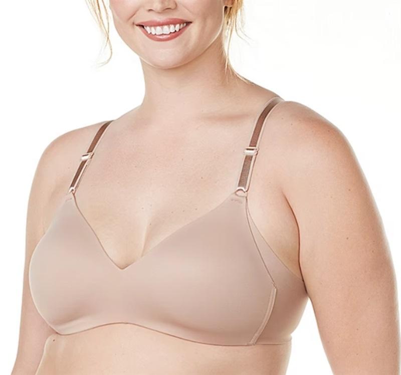 NWOT Warner's 34C No Side Effects Wire-Free Bra 1056 Beige #93452