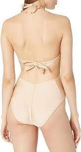 NWT Kenneth Cole M Sand DESERT Crisscross-Strap Cutout 1PC Swimsuit 93473
