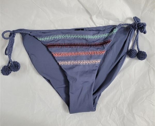 NWOT Dolce Vita Pom-Pom Stitch L Side Ties Cheeky Bikini Swim Bottoms #93513
