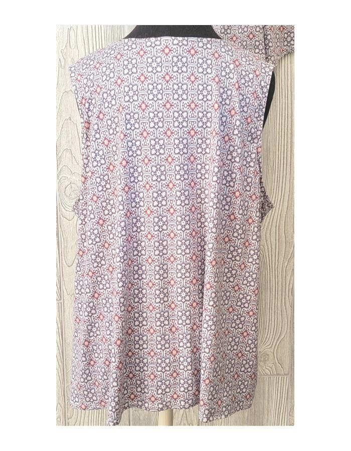 NWT Bobeau 2X Blue Floral Kaleidoscope Brushed DTY Sleeveless Pajama Set #93539