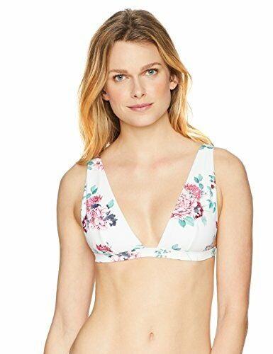 NWT Minkpink Pretty Petals White Floral M Triangle Bikini Swim Top #93608