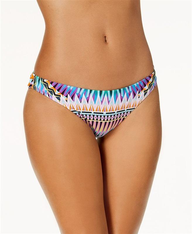 NWOT Bar III Sunburst 8MBGJ90M L Multi Cheeky Hipster Bikini Swim Bottoms #93648