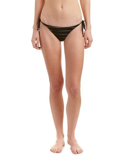 NWT Pilyq Jett Black Side-Tie WB-JET-213F Cheeky Bikini Bottoms #93646