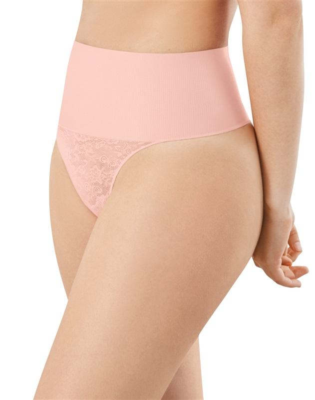 NWT Maidenform XL Tame Your Tummy Lace Thong DM0049 Beige #87946