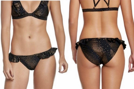 NWT Pilyq City of Stars Reversible Seamless Bikini S Top & M Bottoms BlacK 93773