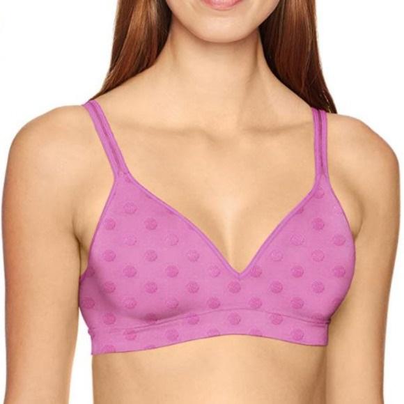 NWOTD Hanes XL CustomFlex Fit Fuller Coverage Wirefree Bra HU08 Pink 93823