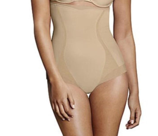 NWT Maidenform S Firm Foundations Hi-Waist Brief DM5000 Beige #93878