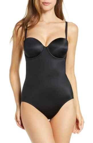 NWT Spanx XS Suit Your Fancy Strapless Cupped Panty Bodysuit Black 93879