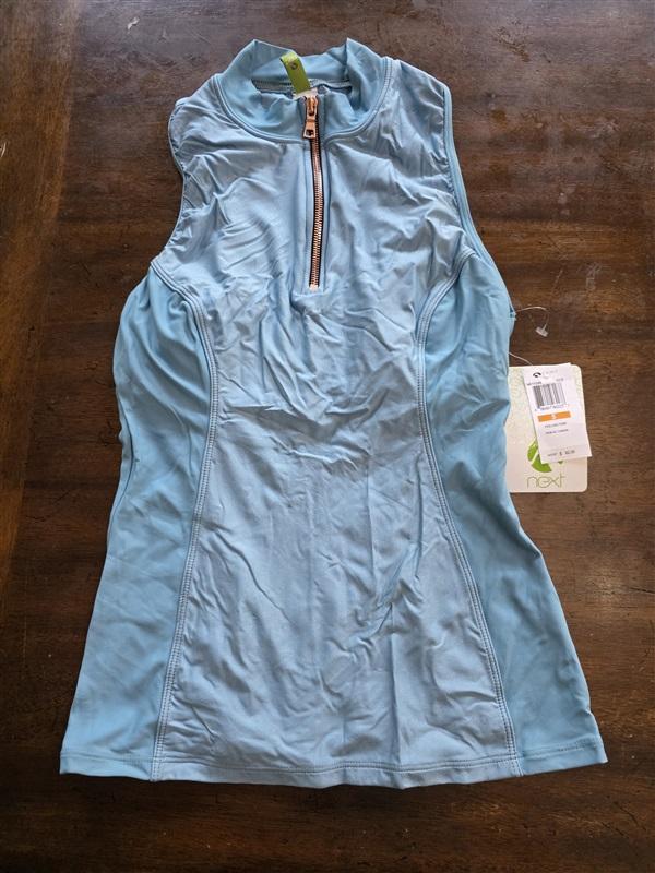 NWOt Next SM Blue Zip Up Mock Turtle Neck Swim Tankini 93890