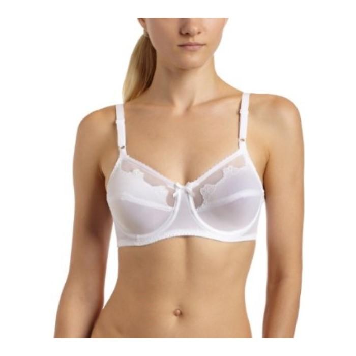 NWT Bali 40D Flower White Full Coverage Bra 0180 #93905