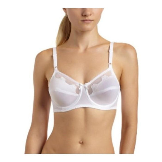 NWT Bali 40D Flower White Full Coverage Bra 0180 #93905
