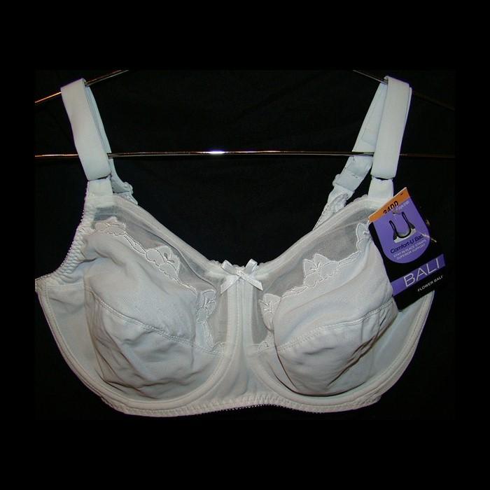 NWT Bali 40D Flower White Full Coverage Bra 0180 #93905