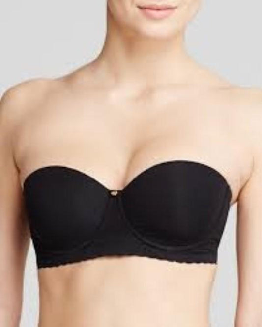 NWT Natori 32DDD Truly Smooth Smoothing Strapless Contour Bra 774070 Black 93932