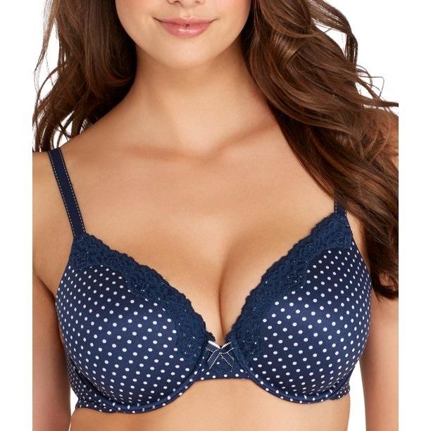 NWOT Maidenform 36D Comfort Devo Embellished Ex Cvrge 9404 Blue Polka 93978