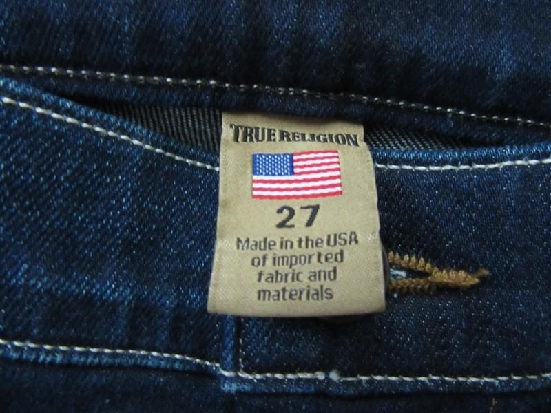 NWOT True Religion Sz 27 No Back Pocket SAMPLE Straight Leg Jeans 94016
