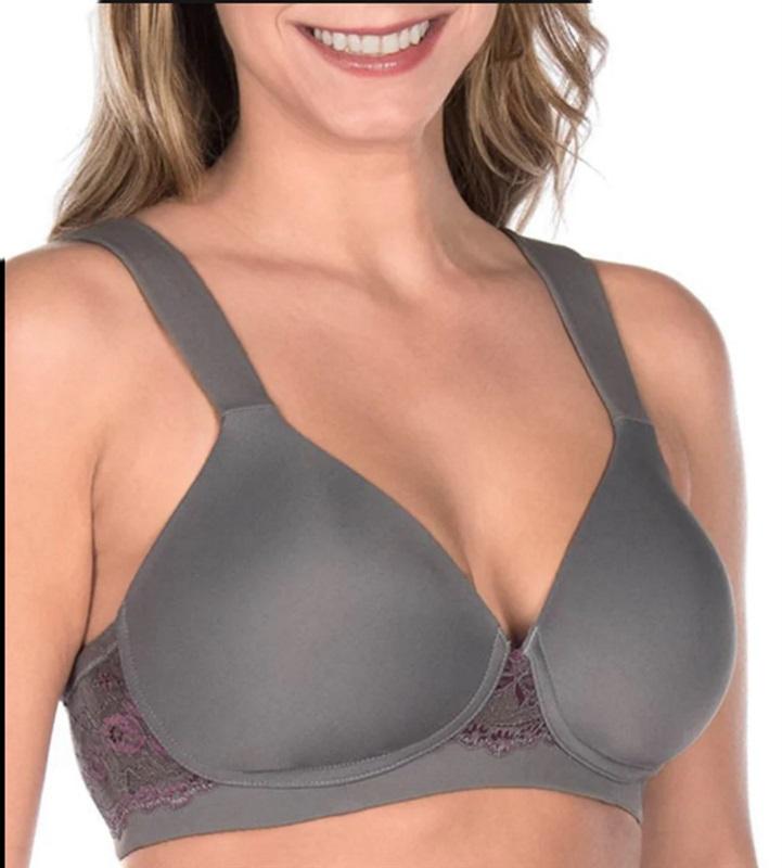NWOT Leading Lady 44C Balconette Wirefree T-Shirt Bra 5215 Gray 94078