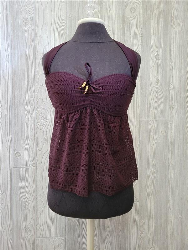 NWOT Into The Bleu Brown Bandeau Halter SZ 6 Tankini Swim Top #