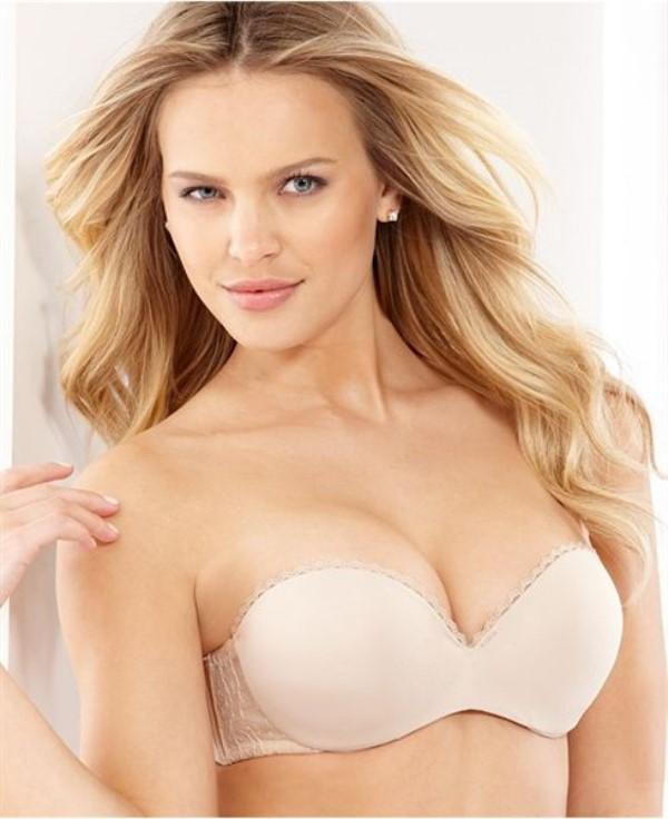 NWOTD Lily Of France 36C Gel Touch Strapless Bra 2111121 Beige #94121