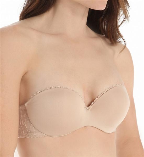 NWOT Lily Of France 38D Gel Touch Strapless Bra 2111121 Beige 94185