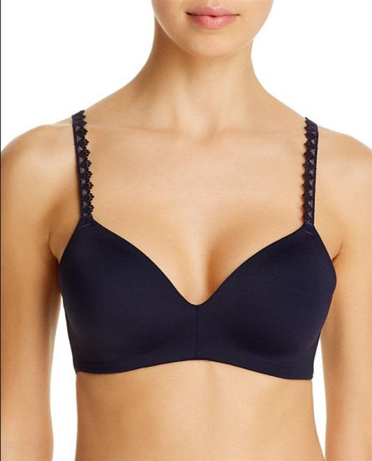NWT Wacoal 34DDD Level Up Lace Wireless Contour Bra 856369 Navy 94197