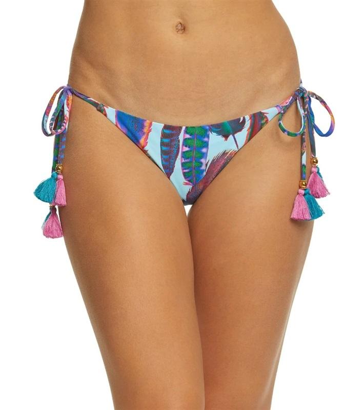 NWT Pilyq Light Vida Strappy Lace up Cheeky Bikini Swim Bottoms #94261