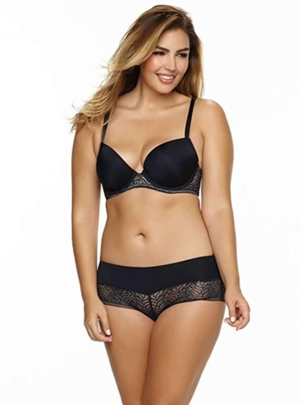 NWT Paramour 42G Carolina Seamless Contour Plunge T-Back Bra 115011 Black #94266