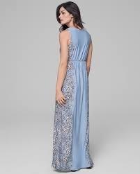NWT Soma SM Soft Support High Neck Maxi Dress Blue Floral 94306