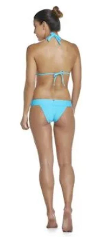 NWT Pilyq Marine Aqua Triangle Lace D Halter Bikini Swim Top #94313