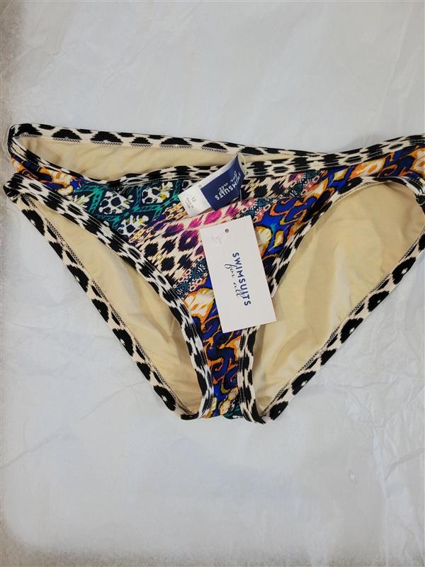 NWT Swim For All The Damnation Animal Print Modest SZ 12 Bikini Bottoms #94330