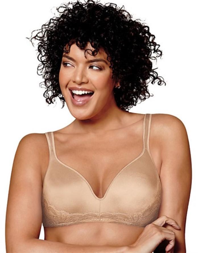 NWOT Playtex 40DDD Love My Curves Side Smoothing Wirefree Bra 0002 Beige 94357
