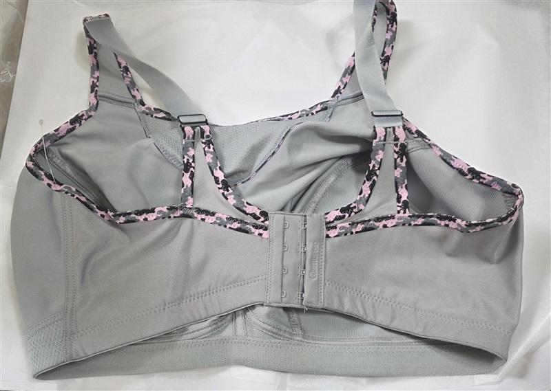 NWOT Glamorise 36G No Bounce Cami Sports Bra 1066 Gray Pink #94392