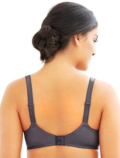 NWOT Glamorise 46C Elegance Lace Wonderwire Bra 9845 Gray 94399