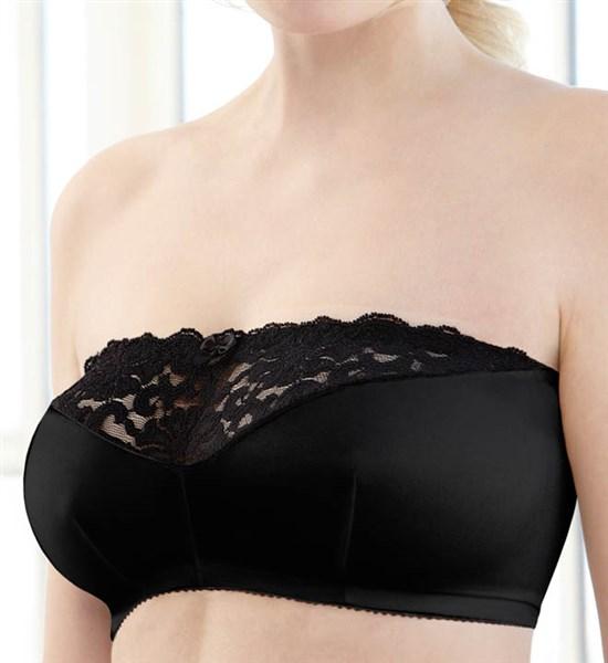 NEW Glamorise Strapless Comfort Bandeau Bra 1800 Black 38 B/C/D #94402