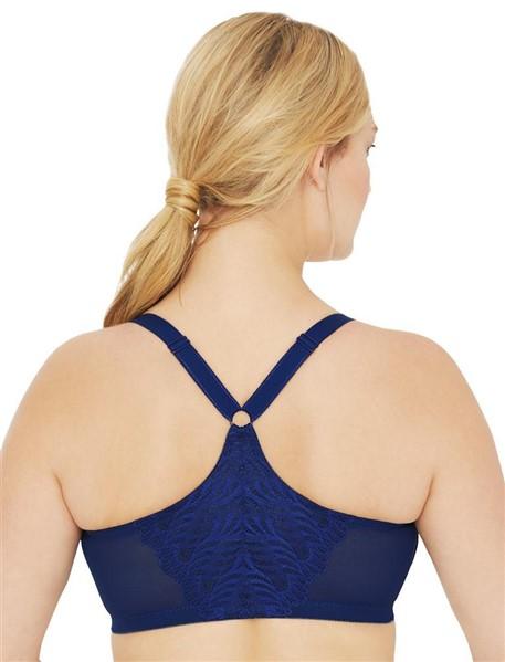 NWOT Glamorise 34DD Front Close T-Back Wonderwire Bra 1246 Blue 94422