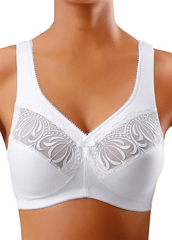 NWOT Glamorise 48C Magic Lift Soft Cup Wireless Bra 1016 White 94443