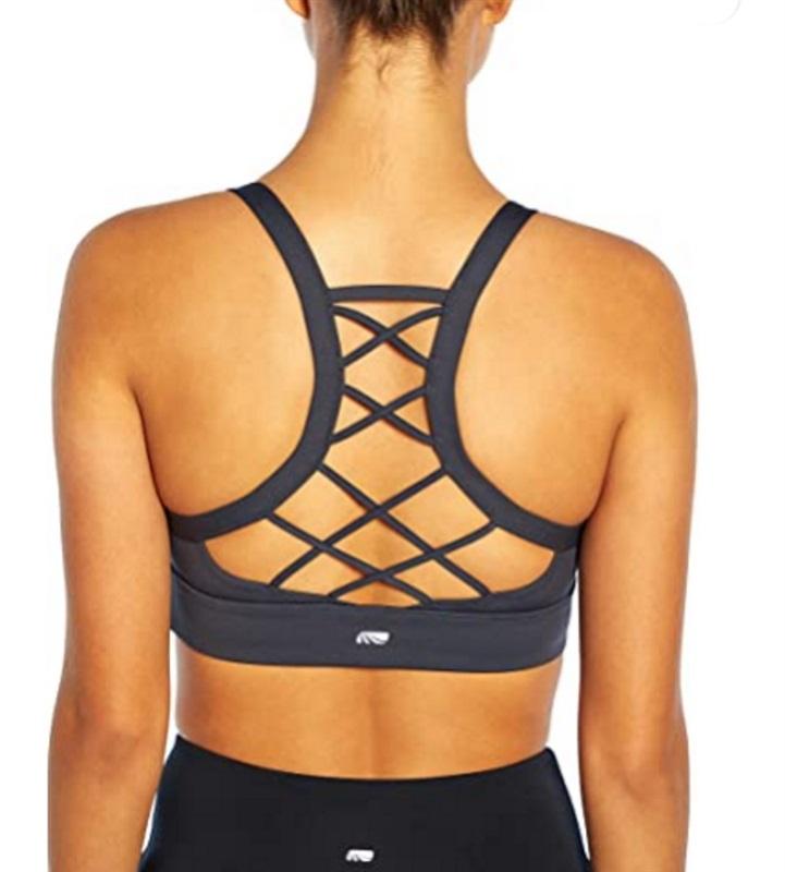 NWT Marika S Lynn Medium Impact Sports Bra Charcoal 94491