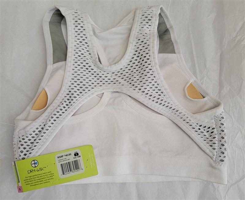 NWT Marika SM Double Dry High Performace Sports Bra YLB04265 White 94520