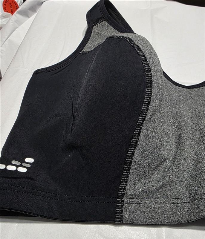 NWT BCG 44DD Training High Impact Support Underwire Sports Bra Black Grey #94522