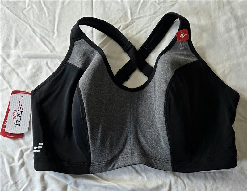 NWT BCG 40D Training High Impact Support Underwire Sports Bra Black Grey #94530