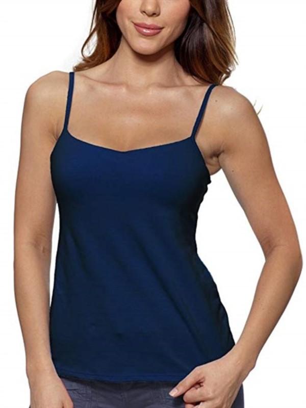 NWT Solutions 40D Cami with Built In Underwire Bra 1408 Navy Blue 94540