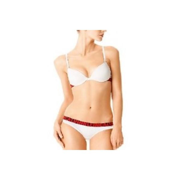 PO Calvin Klein 32D Level 1 Logo Push-Up Bra D3365 White 94646